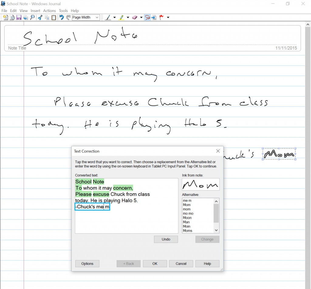 Surface Notes OneNote